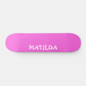 Bubblegum Pink Moderner Name | Stilvolle Trendy Skateboard (Horizontal)