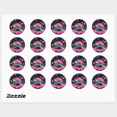 Bubblegum Pink Niedlich Turtle Runder Aufkleber (Blatt)