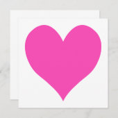 Bubblegum Pink Niedliche Herzform Einladung (Vorne/Hinten)