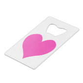 Bubblegum Pink Niedliche Herzform Geldbeutel Flaschenöffner (Vorderseite Schrägansicht)