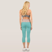 Bubblegum Pink Paint Spritzer Pattern Capri Leggings (Rückseite)