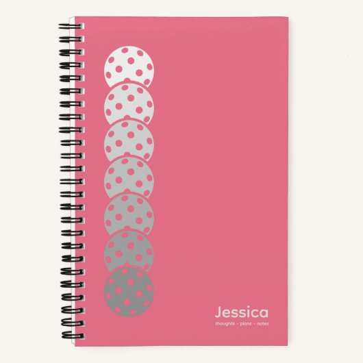 Bubblegum Pink Pickleball Gradient Personal Notizblock (Vorderseite)