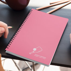 Bubblegum Pink Pickleball Paddle & Ball Personal Notizblock