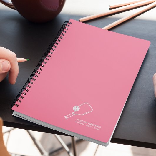 Bubblegum Pink Pickleball Paddle & Ball Personal Notizblock