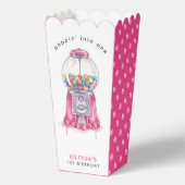 Bubblegum Pink Poppin' Girl 1. Geburtstag Party Geschenkschachtel (Vorderseite)