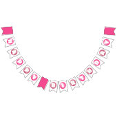 Bubblegum Pink Poppin Girl Happy Birthday Party Wimpelkette (Alle)
