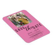 Bubblegum Pink Save the Date Foto Hochzeit Magnet (Rechte Seite)