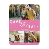 Bubblegum Pink Save the Date Hochzeit 3 Fotos
