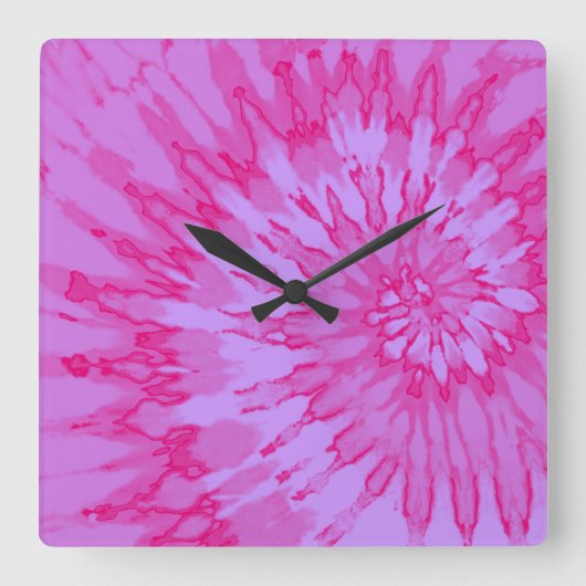Bubblegum Pink Spirale Gefärbte Krawatte Uhr (Vorderseite)