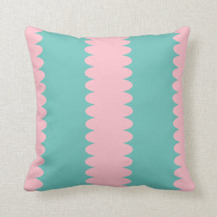Bubblegum pink und aquamarin, einzigartiges Muster Kissen
