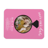 Bubblegum Pink Wedding Ring Foto Save the Date Magnet (Horizontal)