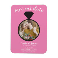 Bubblegum Pink Wedding Ring Foto Save the Date