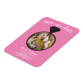 Bubblegum Pink Wedding Ring Foto Save the Date Magnet (Linke Seite)