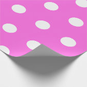 Bubblegum Pink White Medium Polka Dots Geschenkpapier (Ecke)