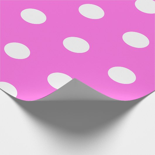 Bubblegum Pink White Medium Polka Dots Geschenkpapier (Ecke)