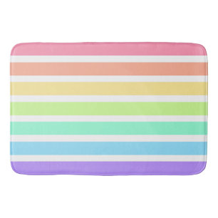 Bubblegum Regenbogen und weiße Streifen Badematte