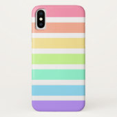 Bubblegum Regenbogen und weiße Streifen Case-Mate iPhone Hülle (Rückseite)