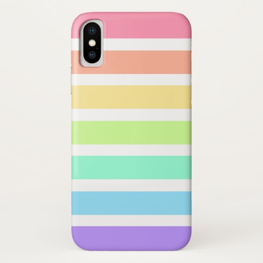 Bubblegum Regenbogen und weiße Streifen Case-Mate iPhone Hülle (Rückseite)