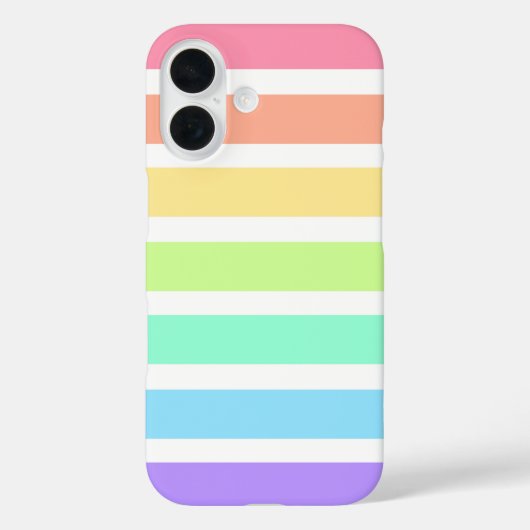 Bubblegum Regenbogen und weiße Streifen Case-Mate iPhone Hülle (Rückseite)