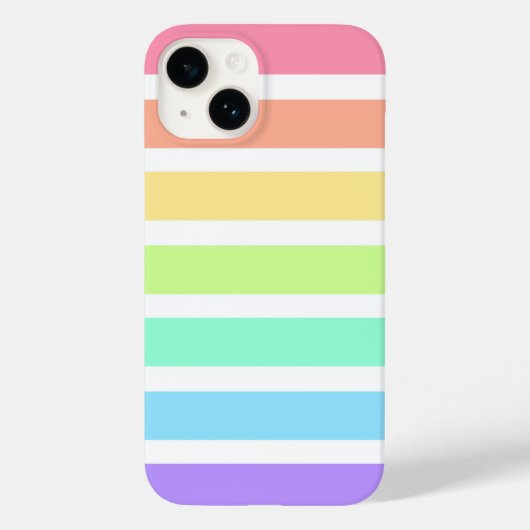 Bubblegum Regenbogen und weiße Streifen Case-Mate iPhone Hülle (Rückseite)