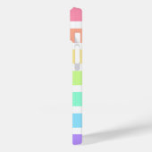 Bubblegum Regenbogen und weiße Streifen Case-Mate iPhone Hülle (Rückseite / Links)
