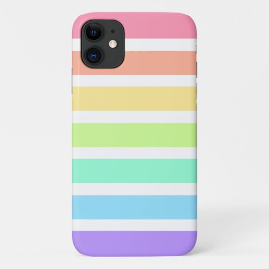 Bubblegum Regenbogen und weiße Streifen Case-Mate iPhone Hülle (Rückseite)