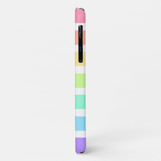 Bubblegum Regenbogen und weiße Streifen Case-Mate iPhone Hülle (Hinten/Links)
