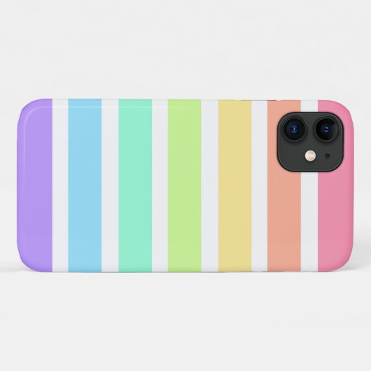 Bubblegum Regenbogen und weiße Streifen Case-Mate iPhone Hülle (Rückseite (Horizontal))