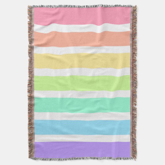 Bubblegum Regenbogen und weiße Streifen Decke (Vorderseite Vertikal)