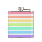 Bubblegum Regenbogen und weiße Streifen Flachmann (Rückseite)