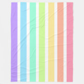 Bubblegum Regenbogen und weiße Streifen Fleecedecke (Vorderseite)