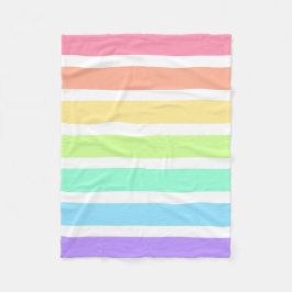 Bubblegum Regenbogen und weiße Streifen Fleecedecke