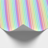 Bubblegum Regenbogen und weiße Streifen Geschenkpapier (Ecke)