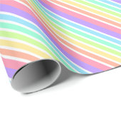 Bubblegum Regenbogen und weiße Streifen Geschenkpapier (Rolleneckpunkt)