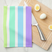 Bubblegum Regenbogen und weiße Streifen Geschirrtuch (Viertel Falte)