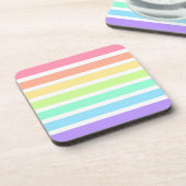 Bubblegum Regenbogen und weiße Streifen Getränkeuntersetzer (Linke Seite)