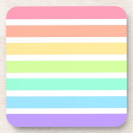 Bubblegum Regenbogen und weiße Streifen Getränkeuntersetzer