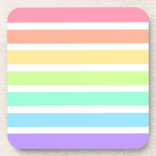 Bubblegum Regenbogen und weiße Streifen Getränkeuntersetzer