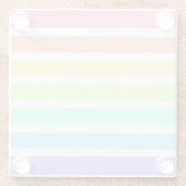 Bubblegum Regenbogen und weiße Streifen Glasuntersetzer (Rückseite)