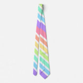 Bubblegum Regenbogen und weiße Streifen Krawatte (Rückseite)