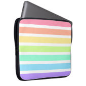 Bubblegum Regenbogen und weiße Streifen Laptopschutzhülle (Vorne Rechts)