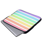 Bubblegum Regenbogen und weiße Streifen Laptopschutzhülle (Vorne Knopf)