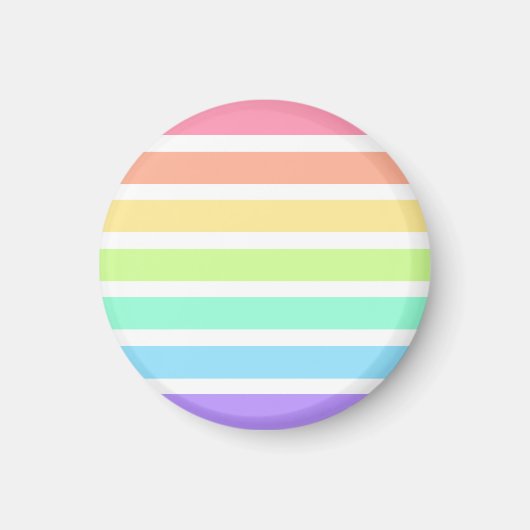 Bubblegum Regenbogen und weiße Streifen Magnet (Vorne)