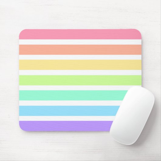Bubblegum Regenbogen und weiße Streifen Mousepad (Mit Mouse)