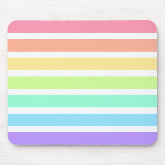 Bubblegum Regenbogen und weiße Streifen Mousepad (Vorne)