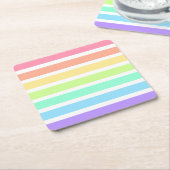 Bubblegum Regenbogen und weiße Streifen Rechteckiger Pappuntersetzer (angewinkelt)
