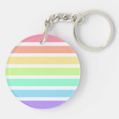 Bubblegum Regenbogen und weiße Streifen Schlüsselanhänger (Rückseite)