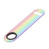 Bubblegum Regenbogen und weiße Streifen Speed Flaschenöffner (Vorderseite Schrägansicht)