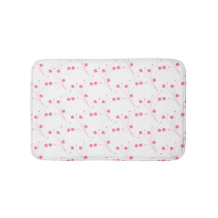 Bubblegum Rosa Blume, kleine Blumendrucke Badematte