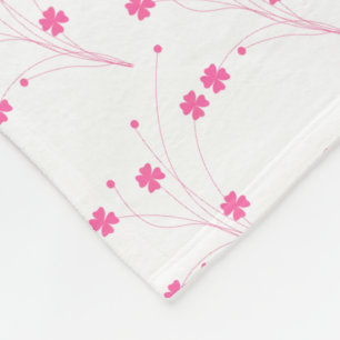 Bubblegum Rosa Blume, kleine Blumendrucke Fleecedecke